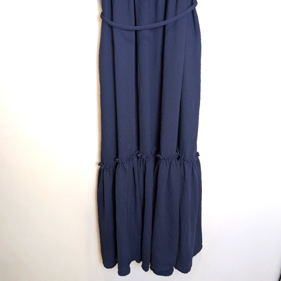 Karen Kane Navy Blue Fit And Flare Puff Sleeve Tea-Length Dress Size Large - Picture 7 of 11